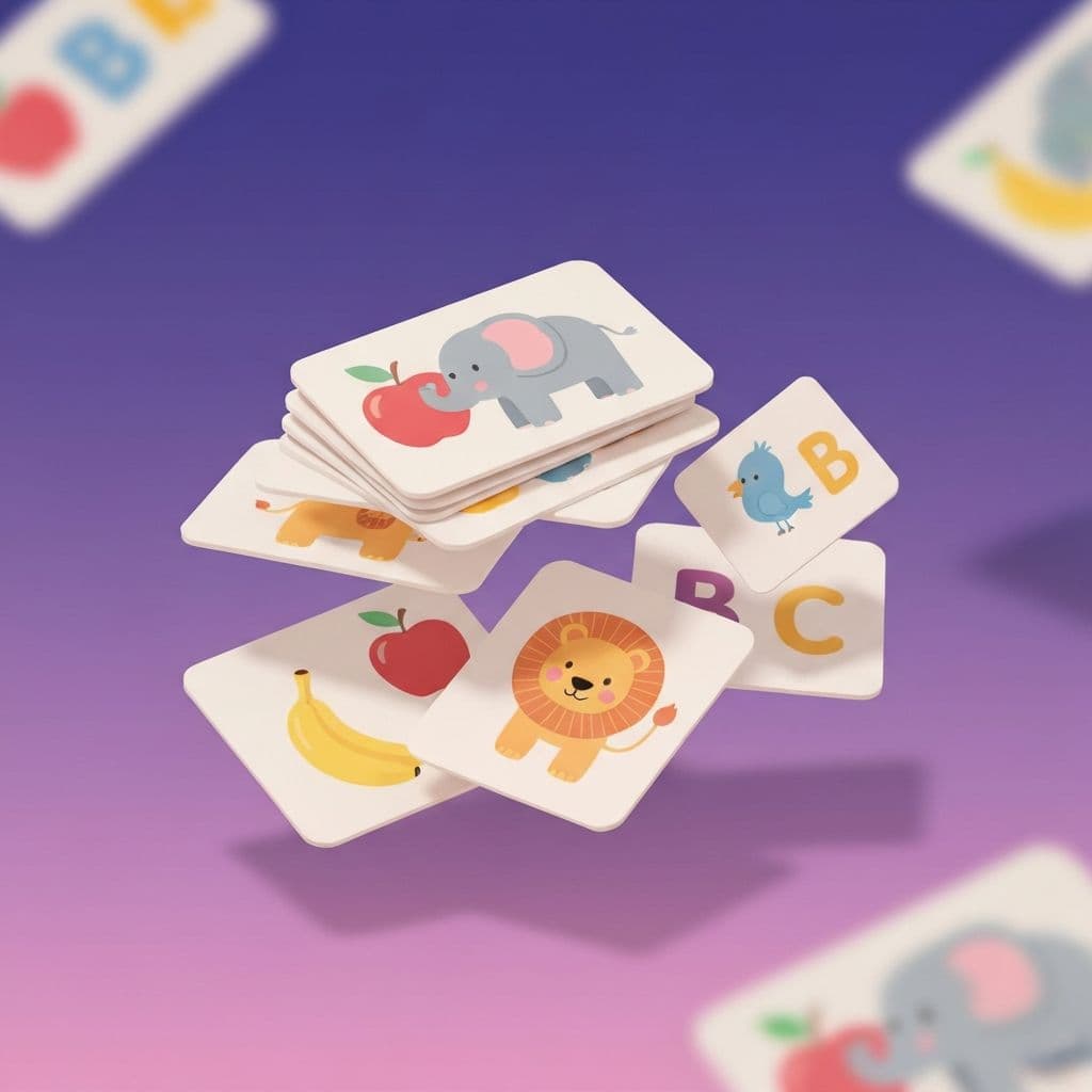 Colorful educational flashcards for children